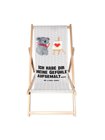 Mr. & Mrs. Panda Gartenliege Koala Künstler mit Spruch in Grau Pastell