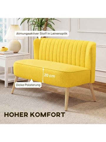 HOMCOM Sofa-117L x 56,5B x 77H cm-Gelb