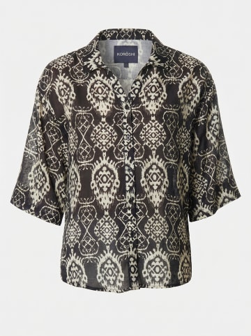 KOROSHI Damenhemd mit kurzen Ärmeln in Schwarz