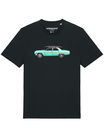 wat? Apparel T-Shirt Surf Car in Schwarz