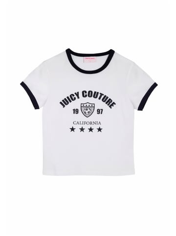 Juicy Couture Juicy Couture THE ARCHED FOOTBALL RINGER T-SHIRT in white