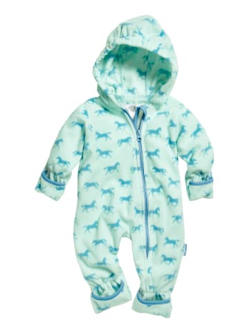 Playshoes Fleece-Overall Pferde in Türkis