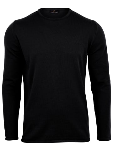 Clark Crown® Basic Crew Neck Strickpullover in schwarz