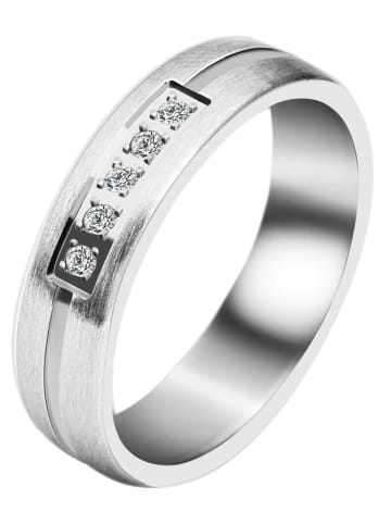 Adeliás Damen Ring aus Edelstahl mit Strass Steinchen in silber
