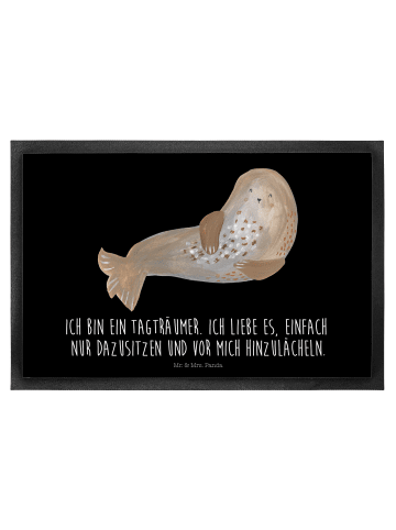 Mr. & Mrs. Panda Fußabtreter Robbe Lachen mit Spruch in Schwarz