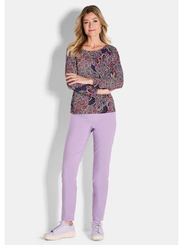 GOLDNER Langarm Printshirt, U-Boot-Ausschnitt in schwarz / bunt / gemustert