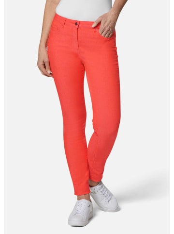 GOLDNER Jeanshose Lange Freizeithose BELLA mit Formbund in hagebutte