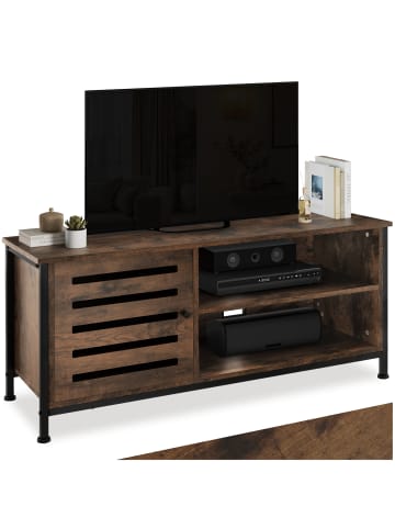 tectake TV-Board Galway 110 x 41,5 x 50,5 cm, Industrial Holz dunkel, rustikal