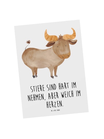 Mr. & Mrs. Panda Postkarte Stier Herz mit Spruch in Weiß