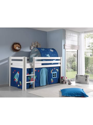 58 aufm Kessel KINDERBETT Karolina 210x114x106 Massivholz Weiß Textilset Astro 2