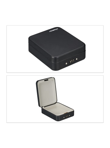 relaxdays Sicherheitsbox in Schwarz - (B)16 x (H)6 x (T)20 cm