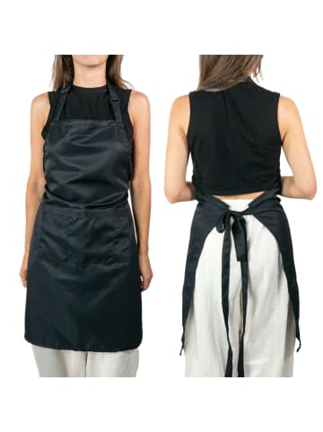 Intirilife 2-teiliges Set Kochschürzen Latzschürzen in Schwarz