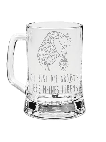 Mr. & Mrs. Panda Bierkrug Giraffe Kind mit Spruch in Transparent