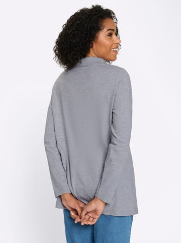 Sieh an! Longshirt in grau-meliert-ecru