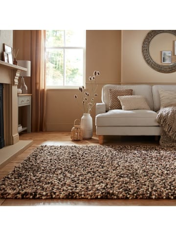 KADIMA DESIGN Wollteppich Hochflor Unifarben, Schlafzimmer in Braun