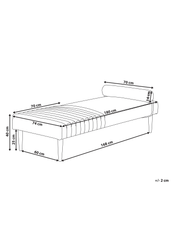 Beliani Chaiselongue MAURIAC in Grün - (W) 74 x (H) 40 x (L) 180 cm