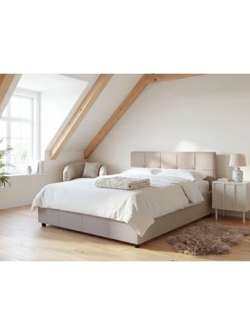 Beliani Doppelbett LAURESSES in Beige - (W) 128 x (H) 76 x (L) 214 cm