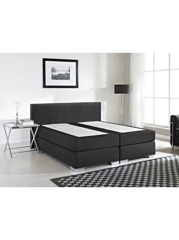 Beliani Doppelbett PRESIDENT in Schwarz/Silber - (W) 190 x (H) 90 x (L) 210 cm