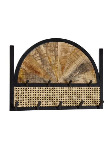 KADIMA DESIGN Wandgarderobe Mango Massivholz / Rattan 53x40x7,5 cm Design