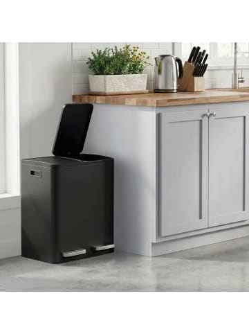 SONGMICS Abfalleimer Pary in Schwarz - (B)35.3 x (H)45.5 x (T)41.8 cm - 30 L