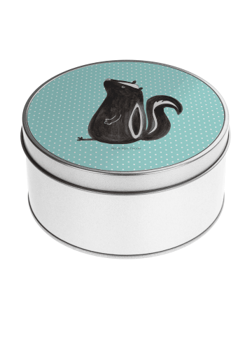 Mr. & Mrs. Panda Kaffeedose Stinktier Sitzen ohne Spruch in Türkis Pastell