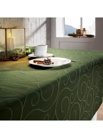 Erwin Müller Jacquard, Baumwollmischung Tischdecke Oberhausen in dunkelgrün