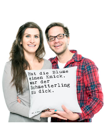 Mr. & Mrs. Panda Dekokissen Sofa Hat die Blume einen... mit Spruch in Weiß
