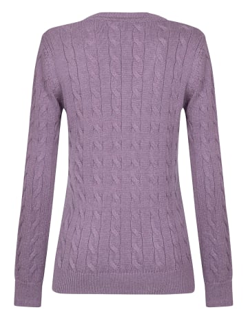 Felix Hardy Grobstrick Zopfmuster V-Ausschnitt Pullover in Lila-lm