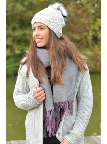 styleBREAKER Schal in Violett-Dunkelgrau