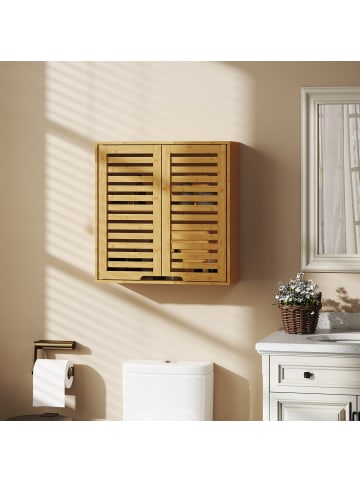 HOMCOM Wandschrank-60L x 20B x 60H cm-Naturholz