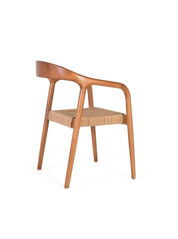 Giner y Colomer 2-er Set: Stühle mit Armlehnen aus Gummibaumholz. in Brown