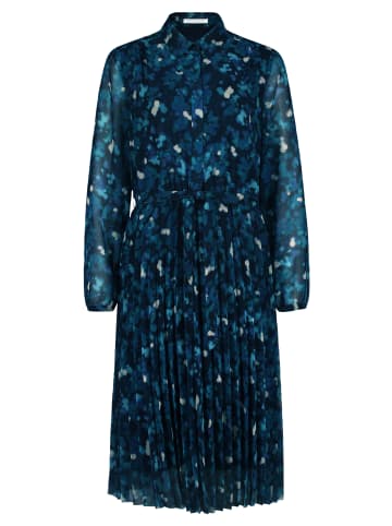 BETTY & CO Midikleid mit Plissee in Dark Blue/Petrol