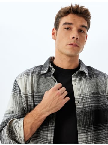 KOTON Shirt in Schwarz Karomuster