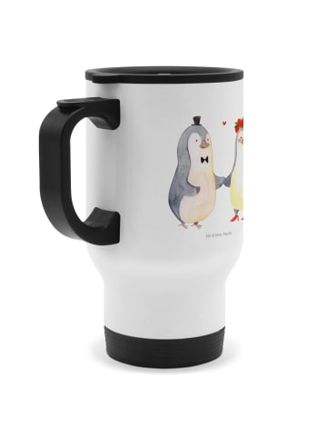 Mr. & Mrs. Panda thermosbecher Pinguin Heirat ohne Spruch in Weiß