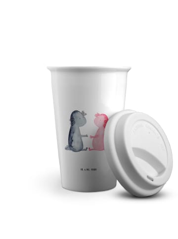 Mr. & Mrs. Panda Kaffeebecher Axolotl Liebe ohne Spruch in Weiß
