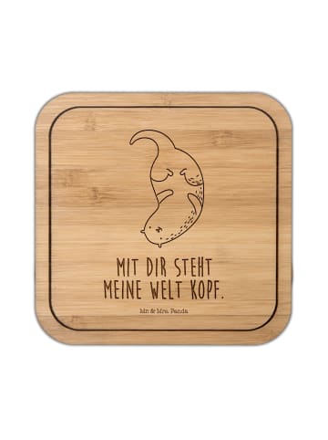 Mr. & Mrs. Panda Glasuntersetzer Otter Kopfüber mit Spruch in Transparent