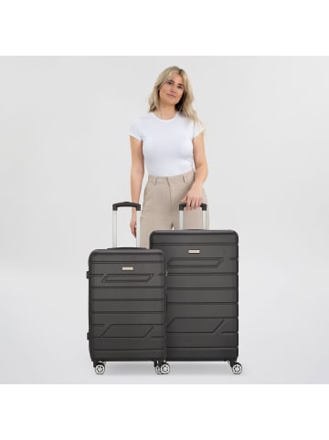 Nowi Bergamo 4 Rollen Kofferset 2-teilig in schwarz