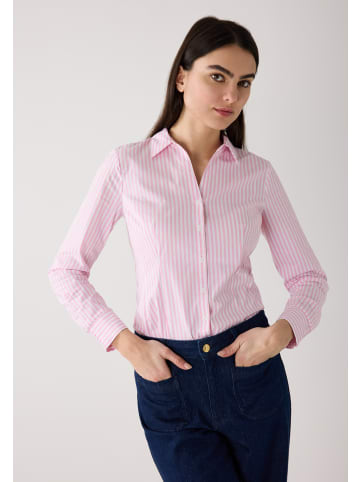 More & More gestreifte Hemdbluse in sorbet rose/offwhite