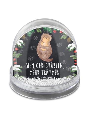 Mr. & Mrs. Panda Weihnachts Schneekugel Otter Muschel mit Spruch in Kreidetafel