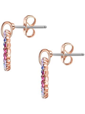 Lulu & Jane Ohrstecker Kreis Messing verziert mit Kristallen von Swarovski® in roségold