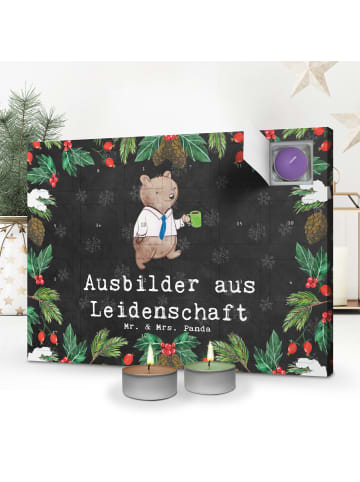 Mr. & Mrs. Panda Adventskalender Ausbilder Leidenschaft mit Spruch in Kreidetafel