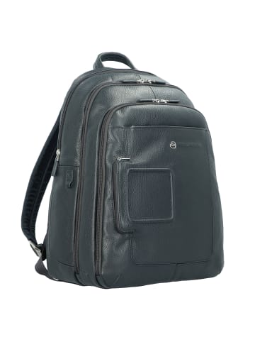 Piquadro Vibe Rucksack Leder 43 cm Laptopfach in blau