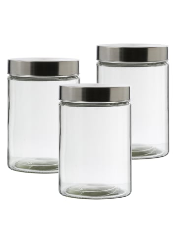 GAUMENKICK 3x Vorratsglas M Vorratsdose 1,25l in transparent