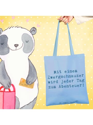 Mr. & Mrs. Panda Strandtasche Spruch Zwergschnauzer Abenteuer mi... in Sky Blue