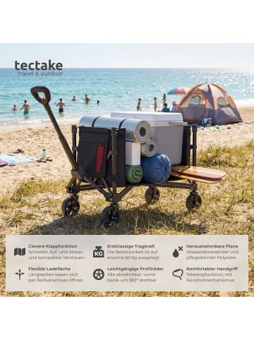 tectake Handwagen SmartRider faltbar, Profilräder, Teleskopgriff