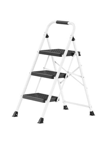 SONGMICS Trittleiter Brody in Weiß - (B)45.5 x (H)7.5 x (T)114 cm