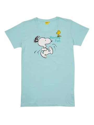 United Labels The Peanuts Nachthemd Snoopy - Smile -  Kurzarm Oberteil in türkis