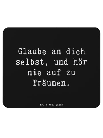 Mr. & Mrs. Panda Mauspad Spruch Glaube an sich selbst mit Spruch in Schwarz