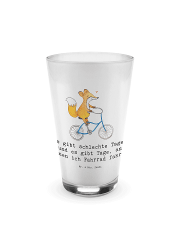 Mr. & Mrs. Panda Glas Fuchs Fahrrad fahren mit Spruch in Transparent