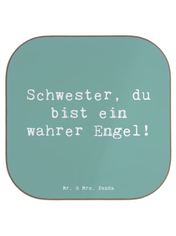 Mr. & Mrs. Panda gläseruntersetzer Spruch Schwester Engel mit Sp... in Meeresbrise
